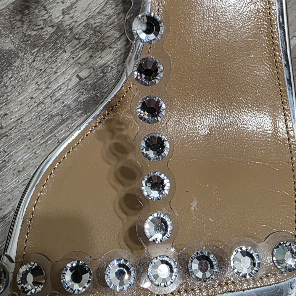 Aquazzura Sandals Tequila Crystal (Reconditioned) Blingy Block Heel Size 12 - Picture 14 of 14